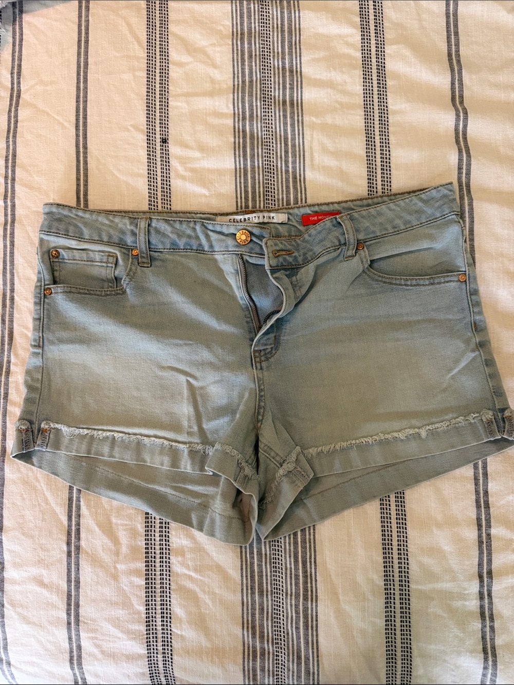 Celebrity Pink Light Denim Cutoff Shorts